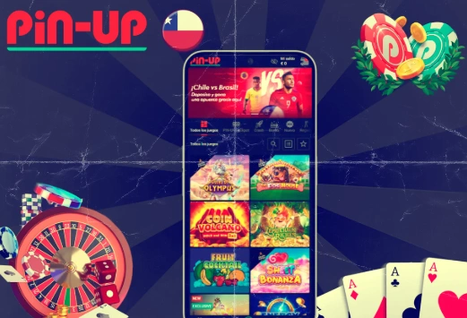 Pantallas de la aplicación móvil PinUp en teléfonos con Android e iOS en Chile