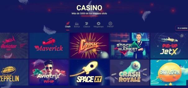 Tragamonedas, ruleta, blackjack y póker en la plataforma PinUp Casino Chile